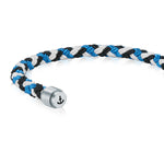 Armband Nylonkordel silber/blau Edelstahl