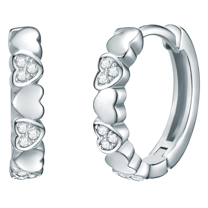 Creolen Sterling Silber Zirkonia weiß