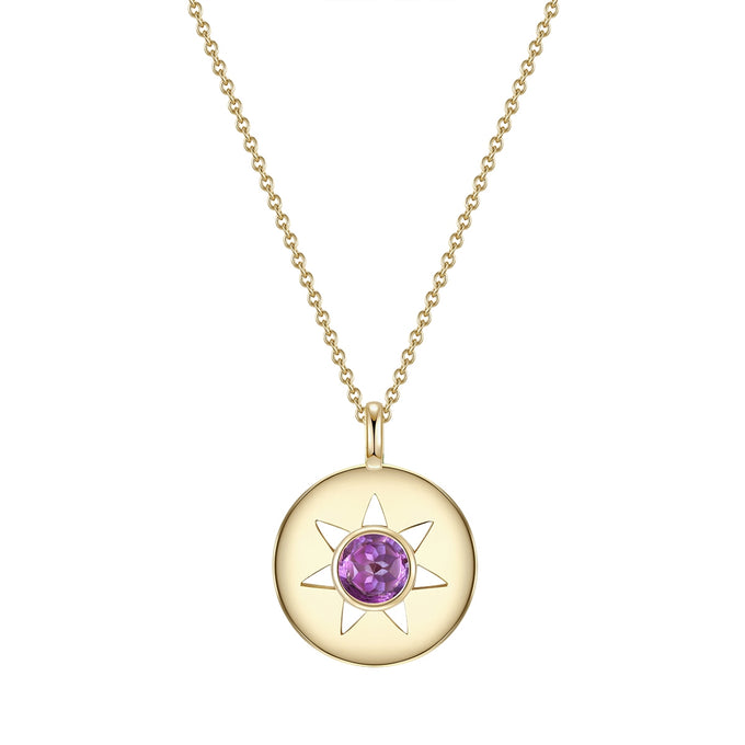 Kette mit Anhänger Sterling Silber gelbgold Amethyst