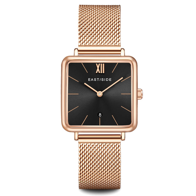 Damen Quarzuhr roségold Edelstahl roségold