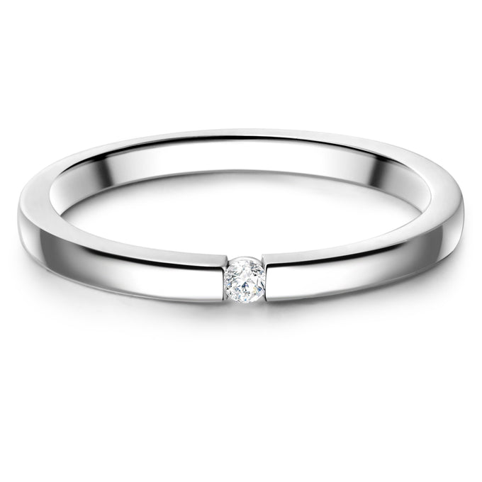 Ring Sterling Silber Zirkonia weiß