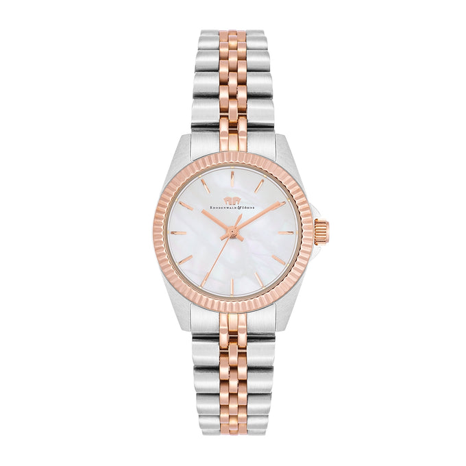 Damen Quarzuhr silber/roségold Edelstahl silber/roségold