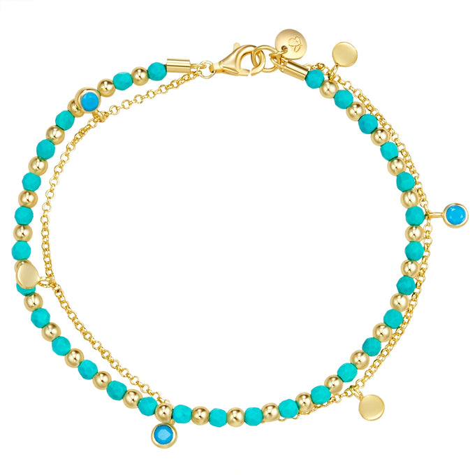 Armband Sterling Silber gelbgold Türkis