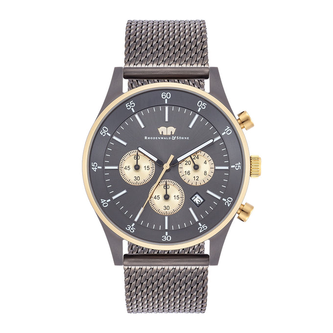 Herren Chronograph gelbgold Edelstahl anthrazit