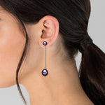 Ohrhänger Sterling Silber Süßwasser-Zuchtperle dunkelblau