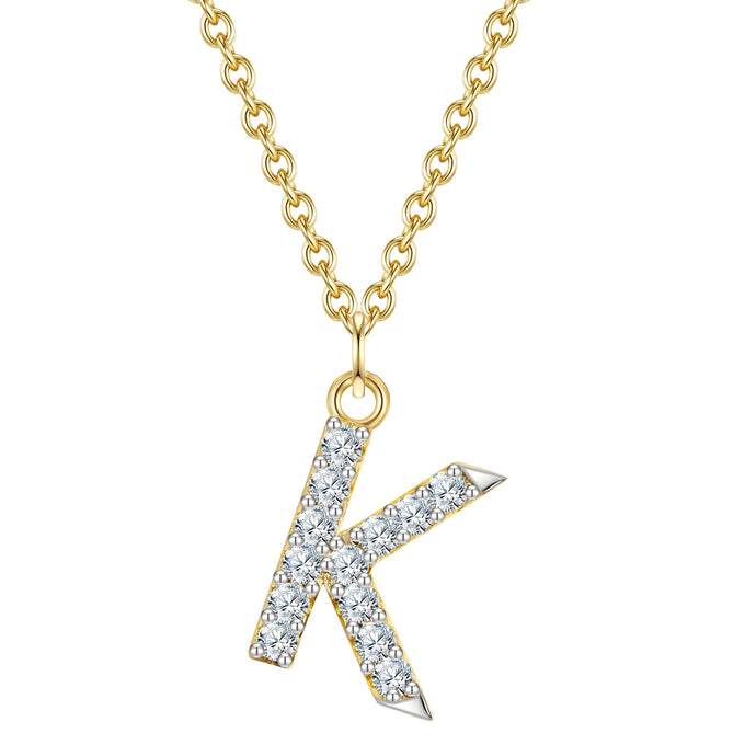 Kette mit Anhänger Sterling Silber gelbgold Zirkonia weiß
