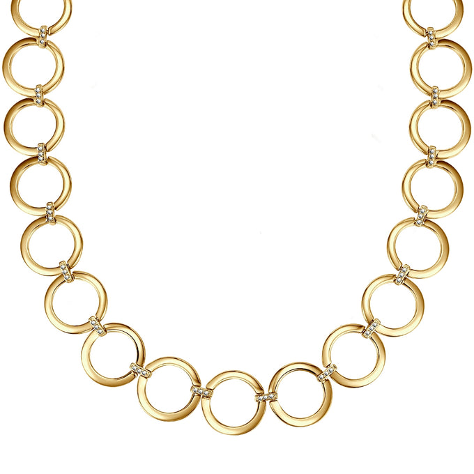 Kette gelbgold verziert mit Kristallen von Swarovski® weiß