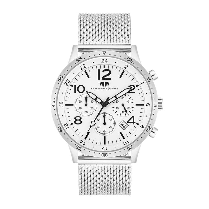 Herren Chronograph silber Edelstahl silber