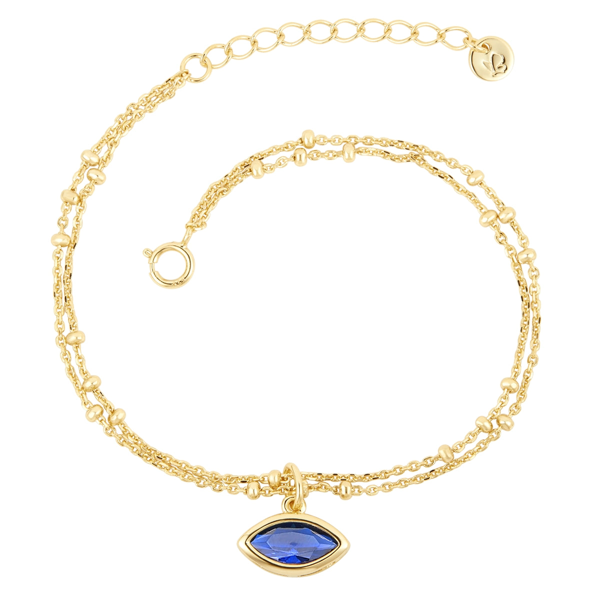 Armband Sterling Silber gelbgold Zirkonia blau