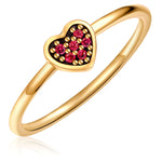 Ring Sterling Silber gelbgold Zirkonia rot