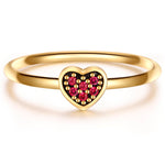 Ring Sterling Silber gelbgold Zirkonia rot