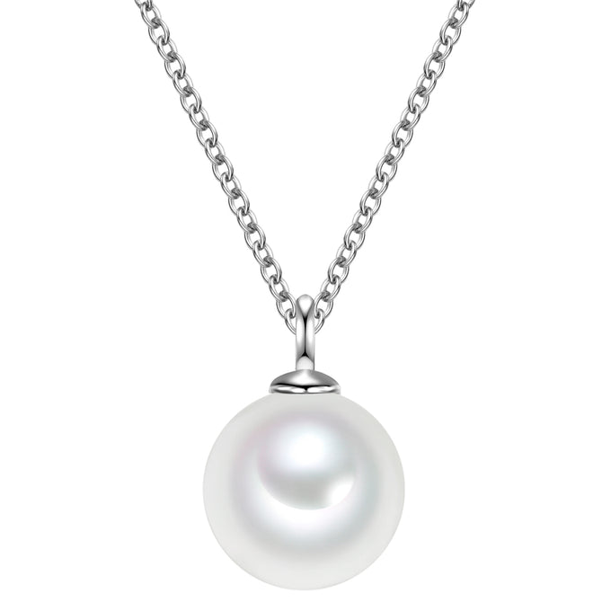Kette mit Anhänger Sterling Silber Muschelkernperle weiß