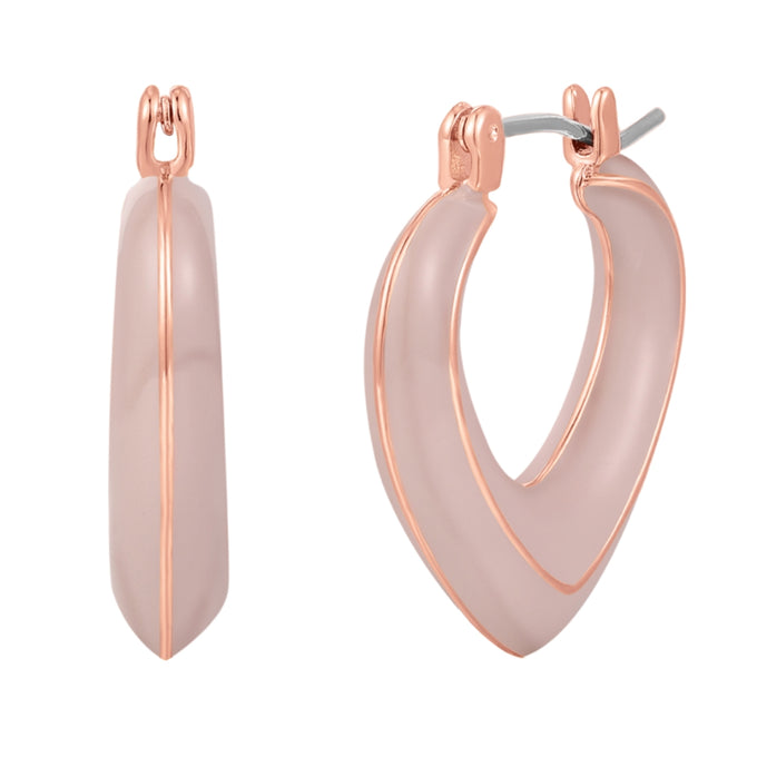 Creolen roségold Emaille beige