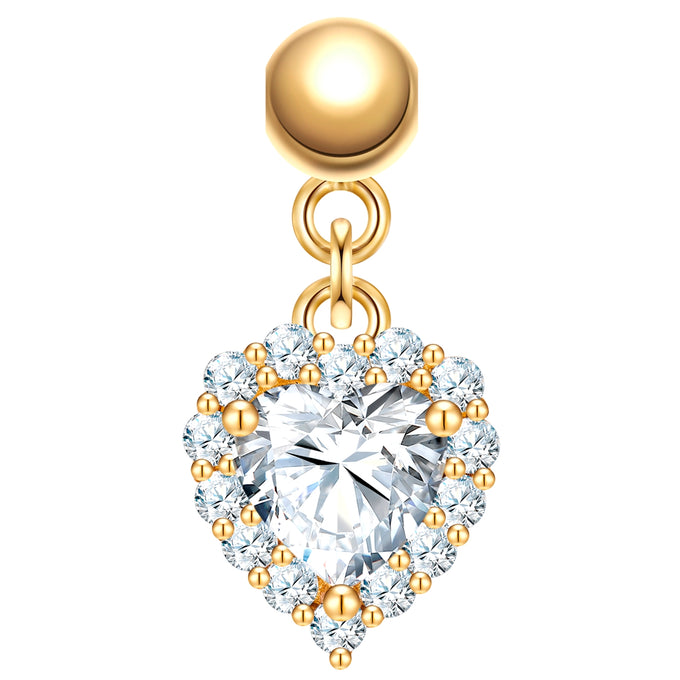Charm Sterling Silber gelbgold Zirkonia weiß