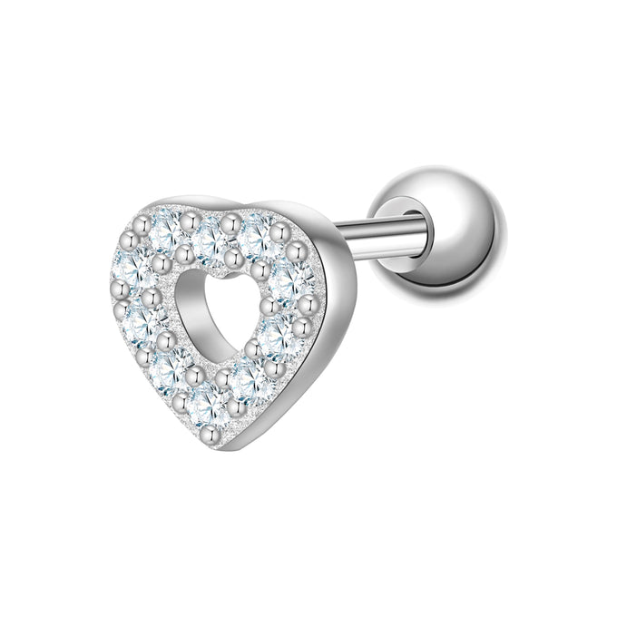 Piercing Sterling Silber Zirkonia weiß