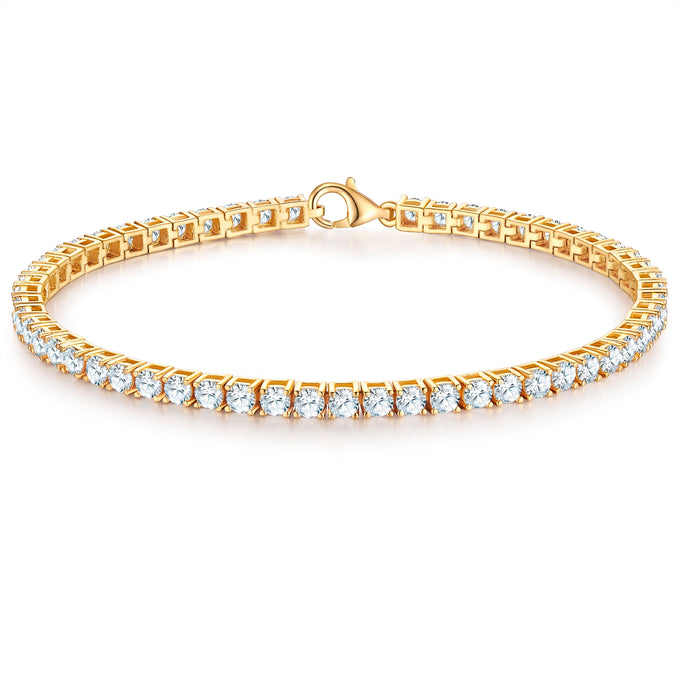 Armband Sterling Silber gelbgold Zirkonia weiß