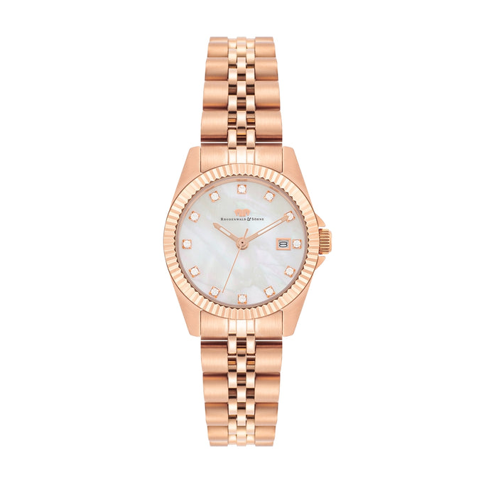 Damen Quarzuhr roségold Edelstahl roségold