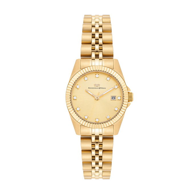 Damen Quarzuhr gelbgold Edelstahl gelbgold