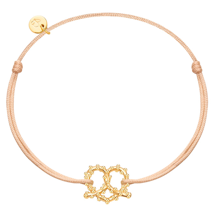 Armband Sterling Silber gelbgold Textil (beige)