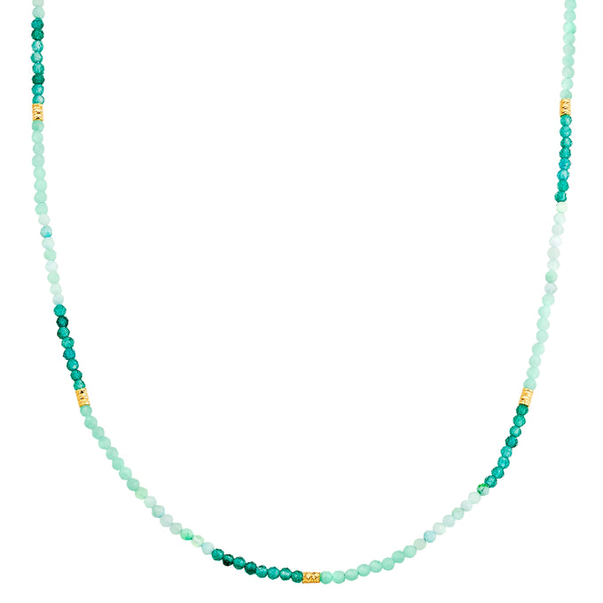 Kette Sterling Silber gelbgold Amazonit grün Aventurin blau