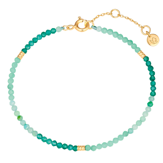Armband Sterling Silber gelbgold Amazonit grün Aventurin blau