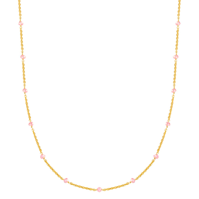 Kette Sterling Silber gelbgold Erdbeerquarz