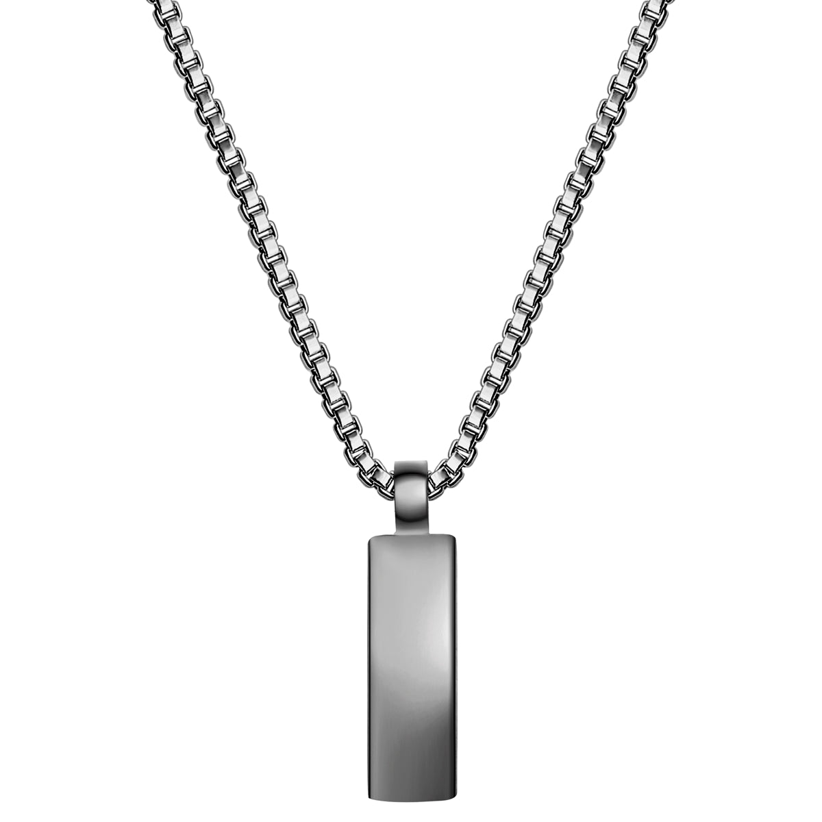 Kette mit Anhänger Edelstahl gunmetal
