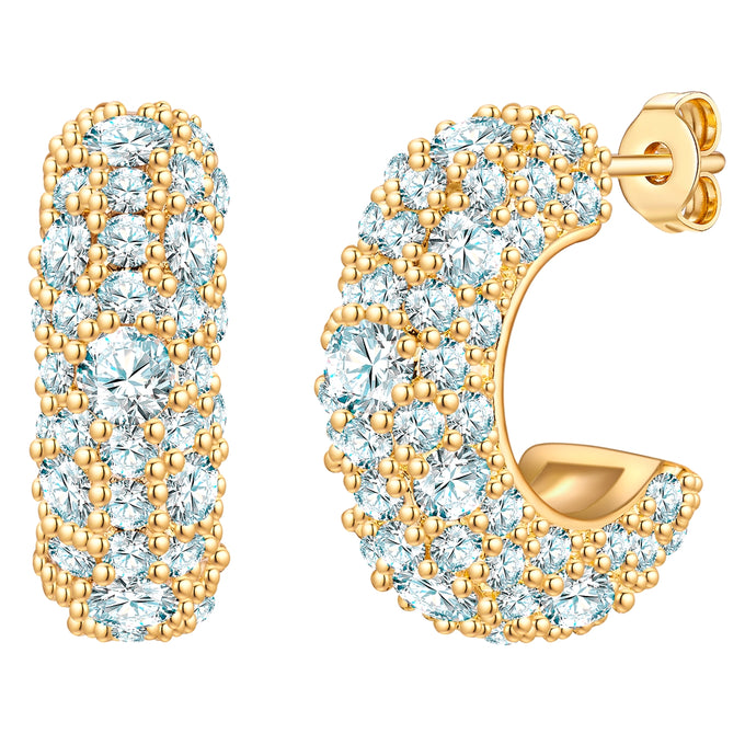 Creolen gelbgold Zirkonia weiß