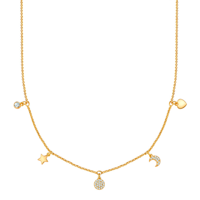 Kette mit Anhänger gelbgold Zirkonia weiß