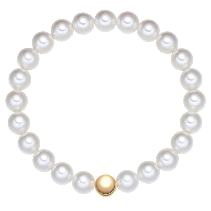 Armband Sterling Silber gelbgold Muschelkernperle weiß