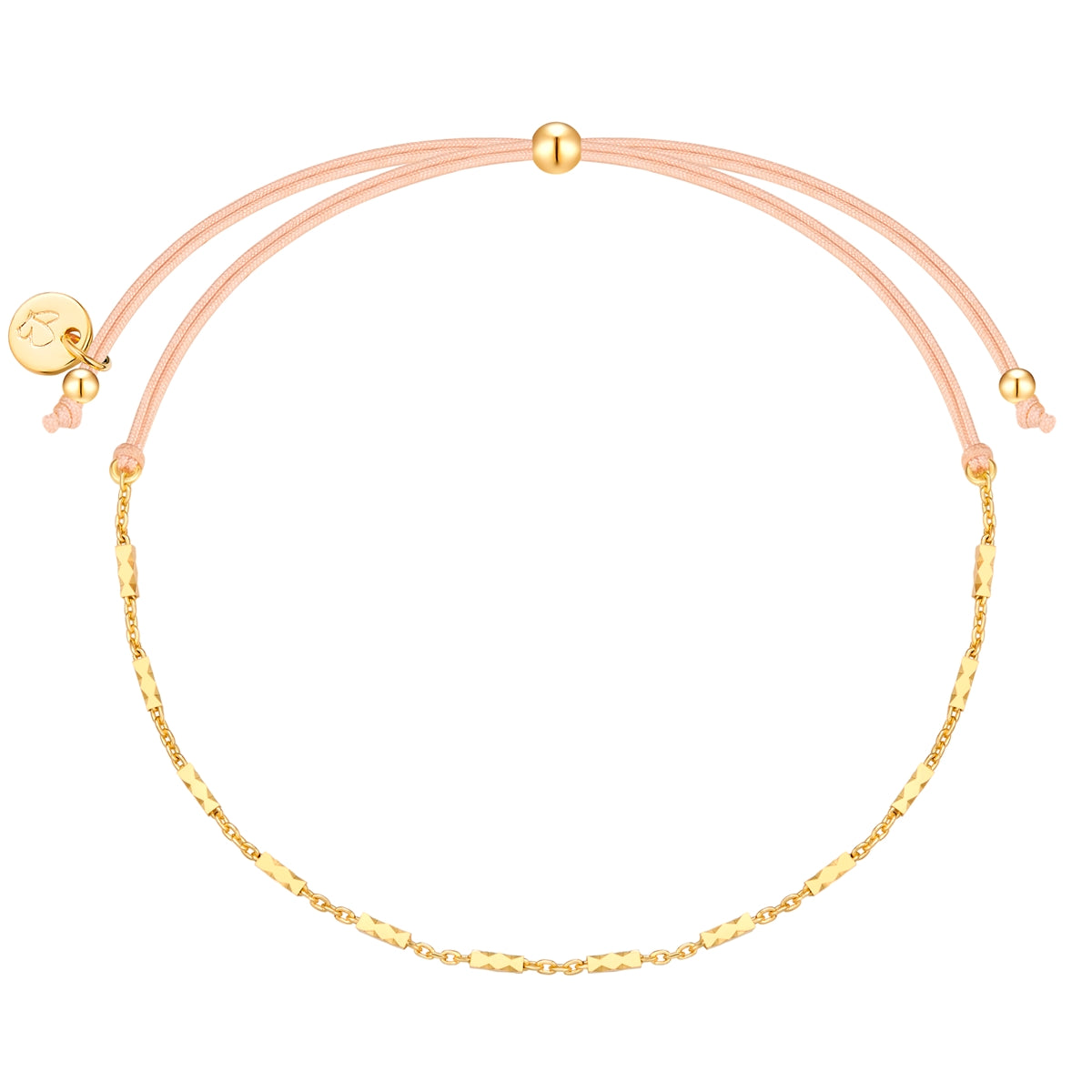 Armband Sterling Silber gelbgold Textil (beige)