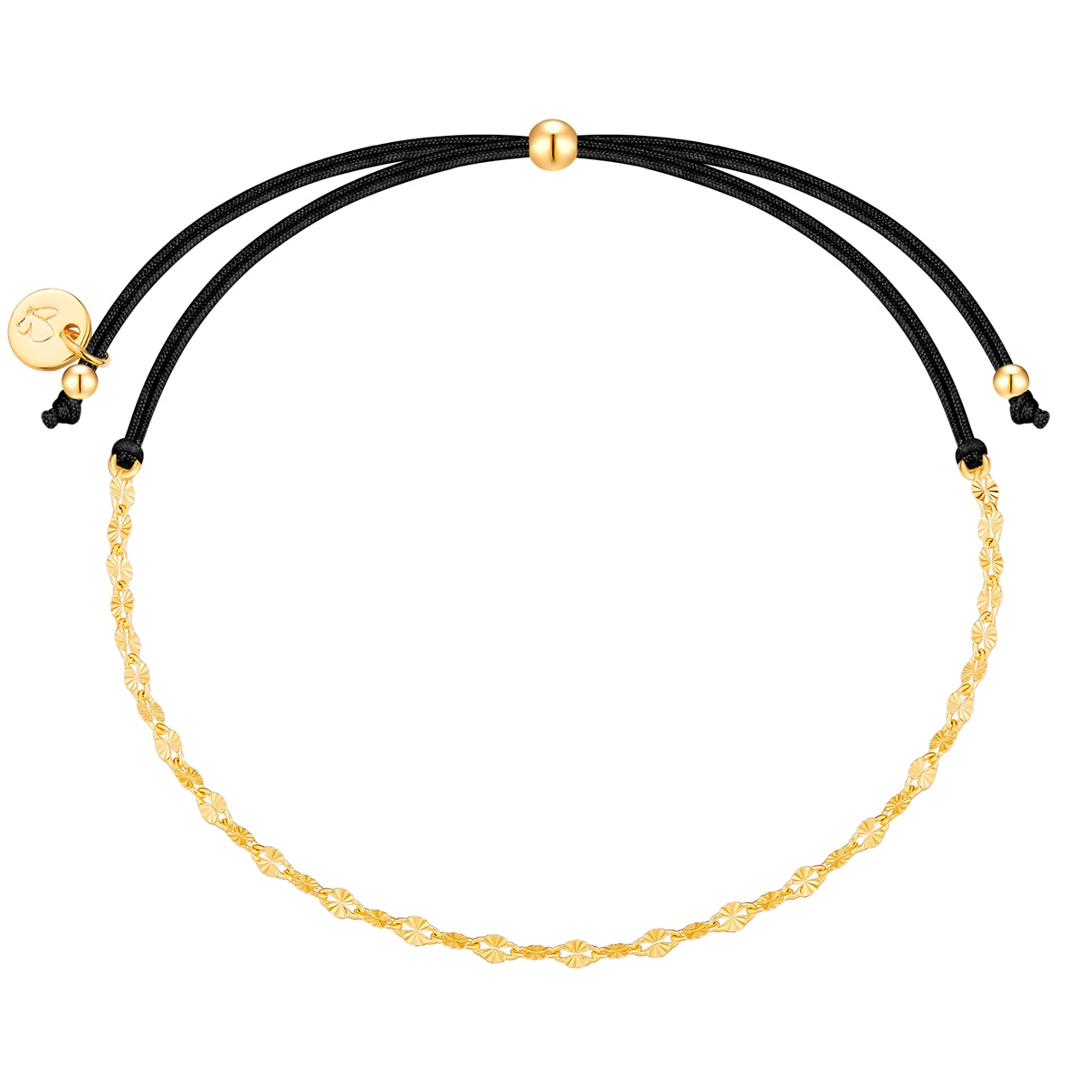 Armband Sterling Silber gelbgold Textil (schwarz)