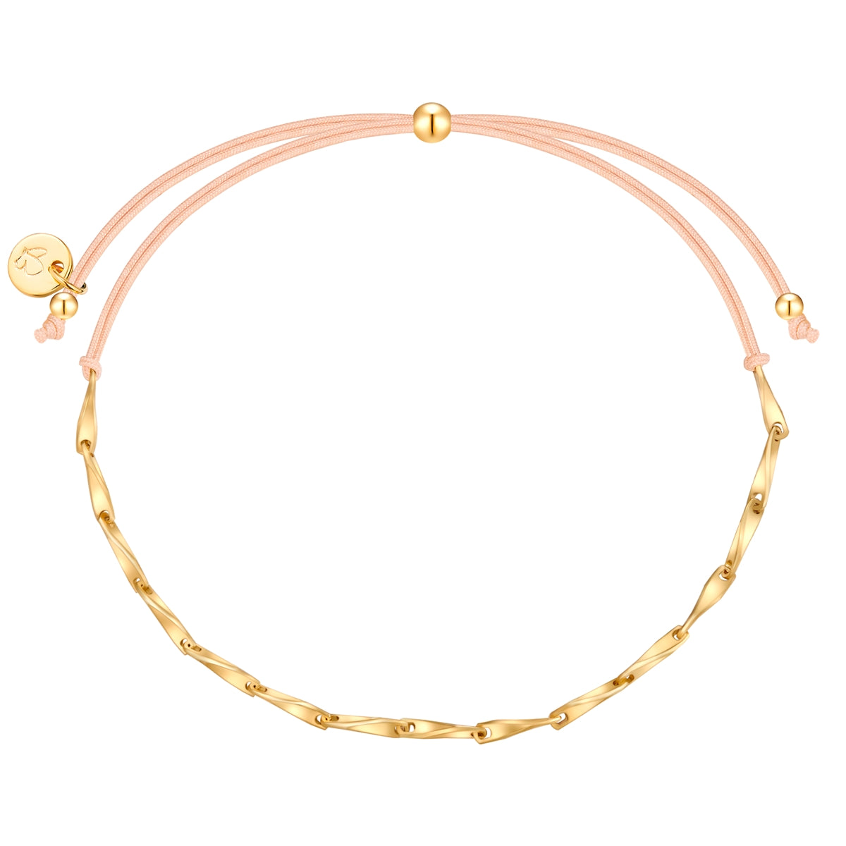 Armband Sterling Silber gelbgold Textil (beige)