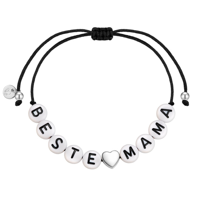 Armband Sterling Silber Textil (schwarz)