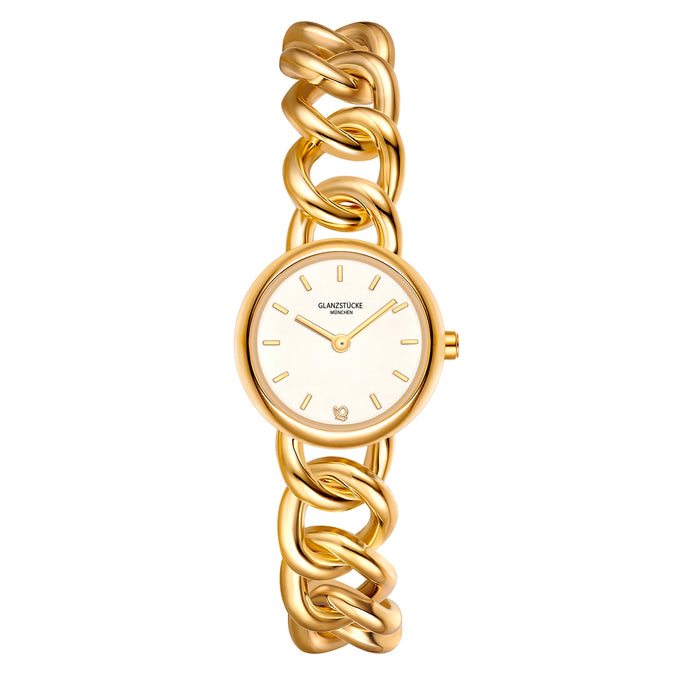Damen Quarzuhr gelbgold Edelstahl gelbgold