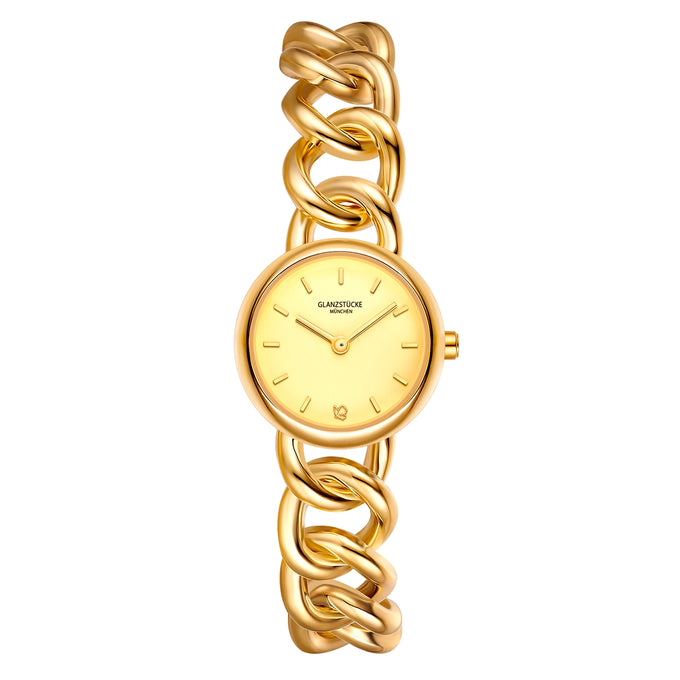 Damen Quarzuhr gelbgold Edelstahl gelbgold