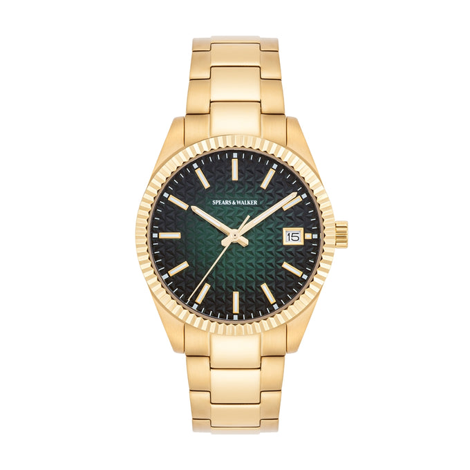 Herren Quarzuhr gelbgold Edelstahl gelbgold