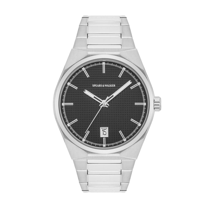 Herren Quarzuhr silber Edelstahl silber