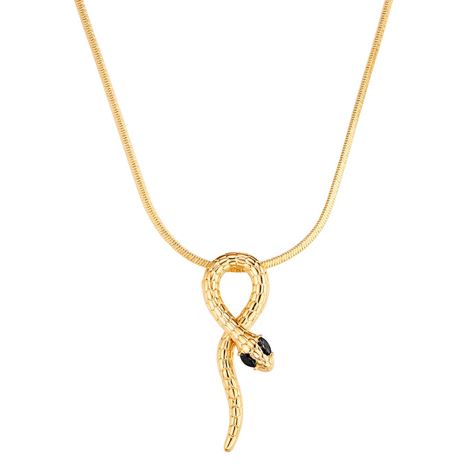 Kette mit Anhänger gelbgold Zirkonia schwarz