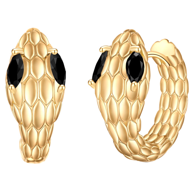 Creolen gelbgold Zirkonia schwarz