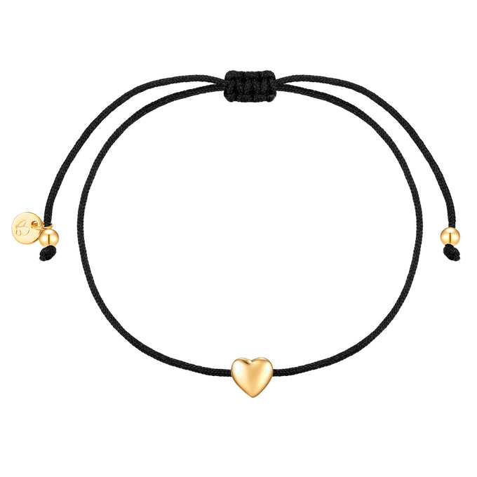 Armband Sterling Silber gelbgold Textil (schwarz)