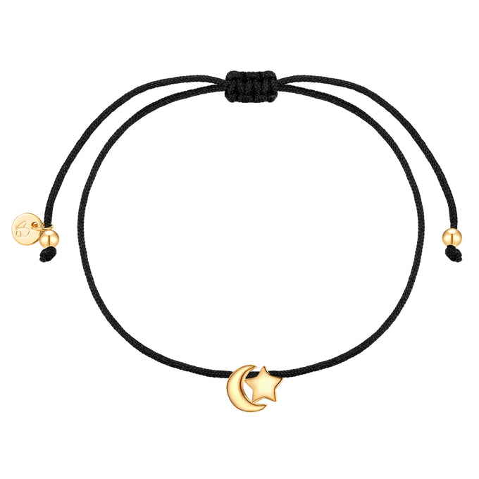 Armband Sterling Silber gelbgold Textil (schwarz)