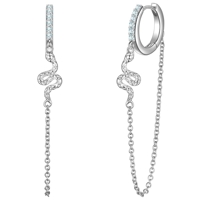 Creolen Sterling Silber Zirkonia weiß