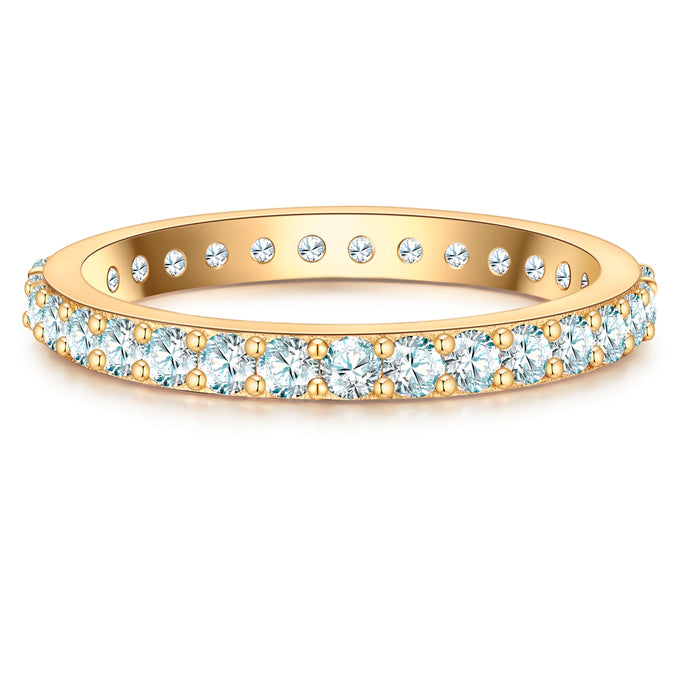 Ring Sterling Silber gelbgold Zirkonia weiß