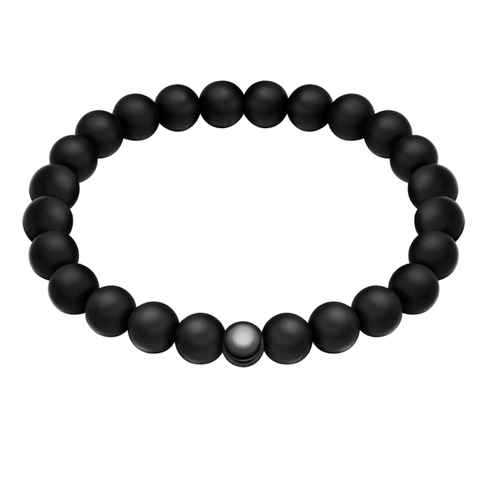 Armband Edelstahl schwarz Onyx schwarz