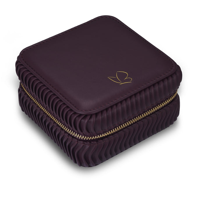 Schmuck-Reisetäschchen Kunstleder bordeaux 115x115x58 mm
