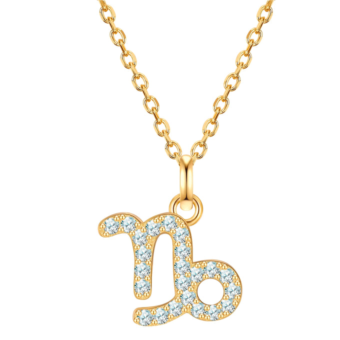 Kette mit Anhänger Sterling Silber gelbgold Zirkonia weiß
