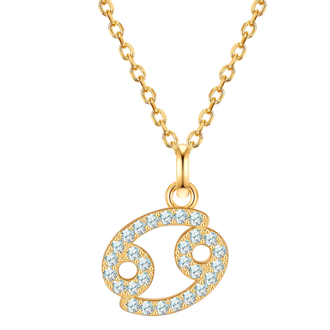 Kette mit Anhänger Sterling Silber gelbgold Zirkonia weiß