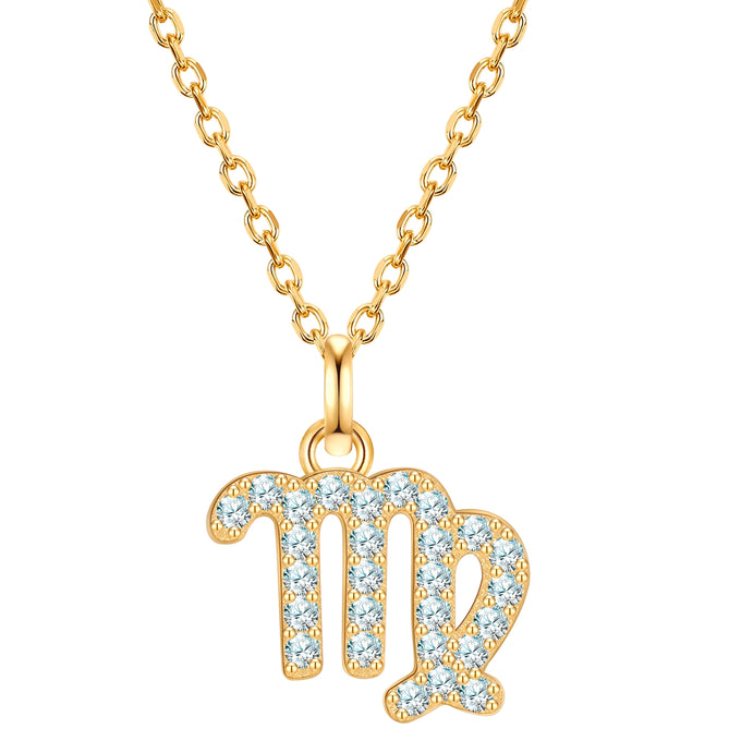 Kette mit Anhänger Sterling Silber gelbgold Zirkonia weiß
