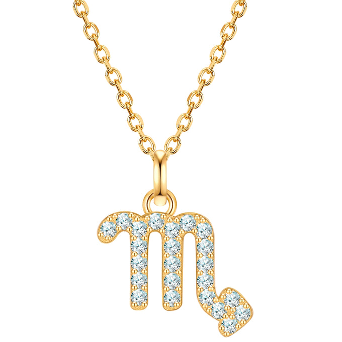 Kette mit Anhänger Sterling Silber gelbgold Zirkonia weiß
